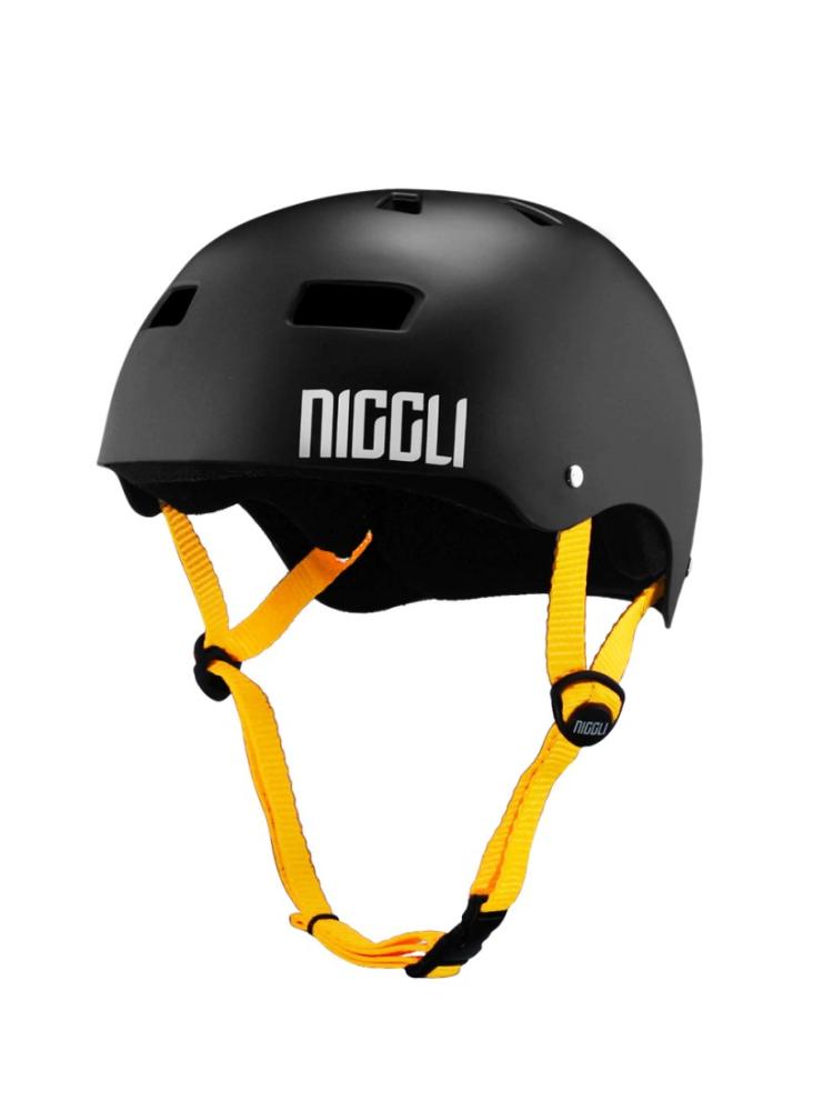 CAPACETE PRETO FOSCO FITA AMARELA IRON PROFISSIONAL