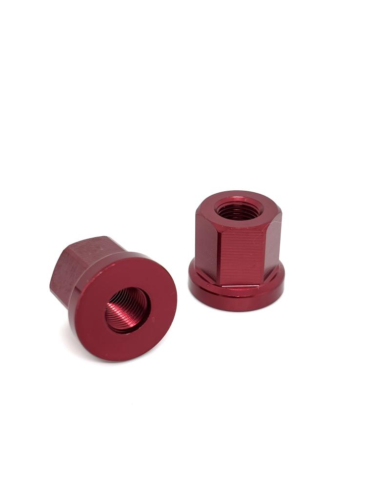 PORCA EM ALUMINIO PARA EIXO 3/8 VERMELHO